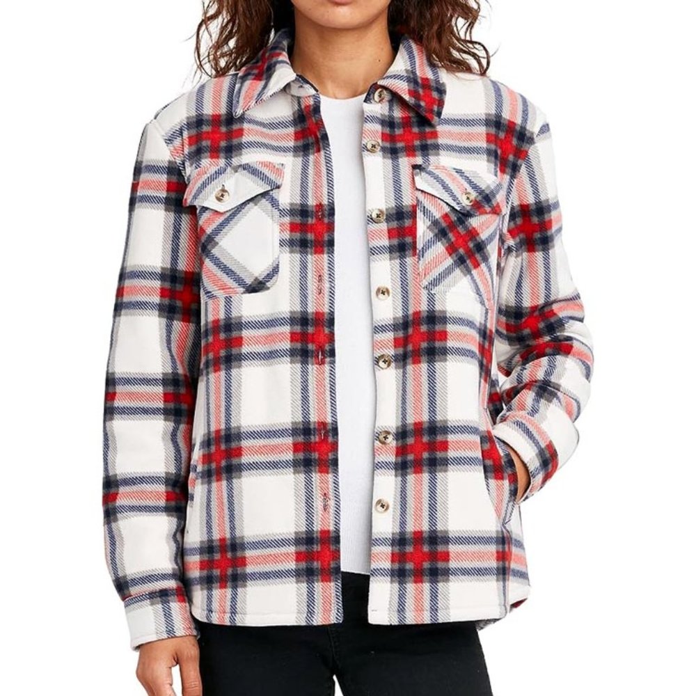 Sage Plaid Sherpa Shirt Jacket